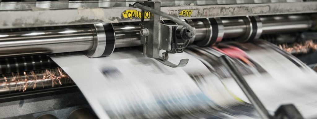 Printing Press Picture of a large newspaper printing press